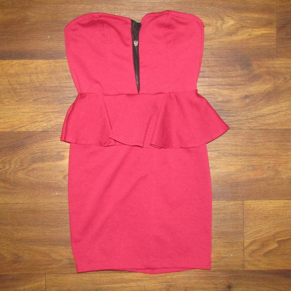 Material Girl Dress Size XS Burgundy Red Black - Picture 4 of 8